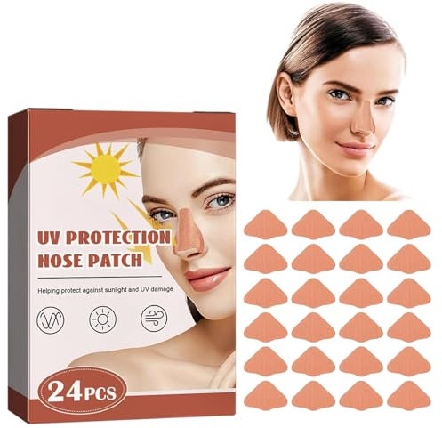 FGTOPBY UV-Nasenschutz,Sonnenschutz Nase,Sonnen Nasenpflaster,24 Stück Nasensonnenschutz,Nasenpflaster Outdoor,Sonnenschutz-Nasenpflaster für Sommer