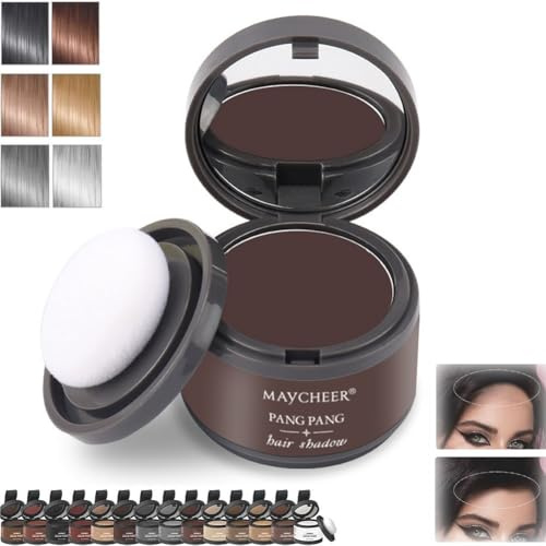 Hair Powder for Women Root Touch Up, Maycheer Hairline Shadow Powder, Magic Root Cover Up, Hair Filler Concealer for Thinning Areas, Volume Enhancer for Men Women, Natural Hairline Look(15#Dark Purple