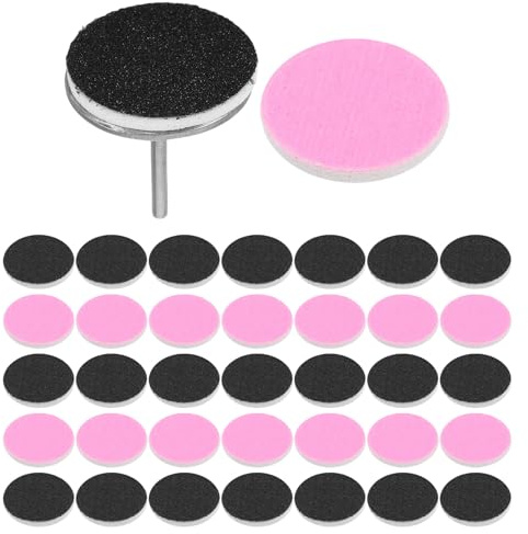 Lurrose Discos de Lijado Redondos para Pedicura y Manicura Cabezal Pulidor, 50 Piezas (25 MM) para Eliminación de Callos y Cuidado de Uñas