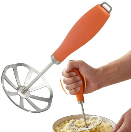 Potatisstötare Rostfritt Stål - 10x23cm, Kraftigt Bra Grepp | Avokadostötare För Avokadobönor Frukt Grönsak Vitlök Ägg Jordgubbssylt Sallad Mat Måltid Prep