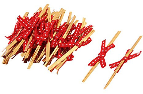 sourcingmap Noeud Cadeau bonbon étanchéité Emballage Sac biscuit Attache corde 40pcs