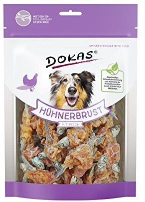 Dokas Hundesnack Hühnerbrust mit Fisch 220g - Sie erhalten 6 Packung/en; Packungsinhalt 220 g