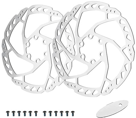 RUJOI Kit de rotor de freno de disco de bicicleta, rotores de frenos de disco de 180 mm con 12 pernos L.Incita en muchas marcas de pinza de freno de disco y coincide para MTB,