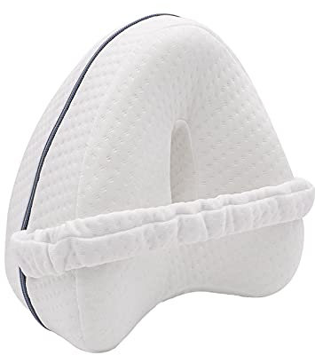 TRIXES Rodillera con correa, soporte contorneado para la espalda, almohada de espuma viscoelástica, almohada para embarazo, cojín de cama, ayuda para dormir para mayor comodidad