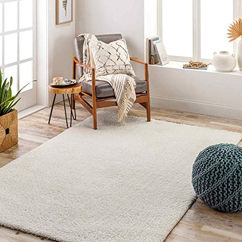 Livabliss Shaggy Berber - Flauschiger groß für Wohnzimmer, Esszimmer, Schlafzimmer, Langflor Hochflor e flauschig - 160x213 cm, Wohnzimmer in Creme