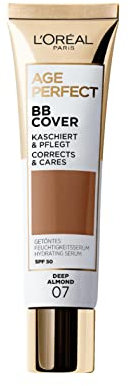 L'Oréal Paris Age Perfect BB Cream 07 Deep Almond, light-weight, Infused with hydrating serum, Vitamin B3, SPF 50