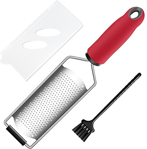 CUESVAP Grattugia Formaggio Acciaio Inox, Zester Limone Scorza Multiuso Professionale per agrumi, Mela, Manuale