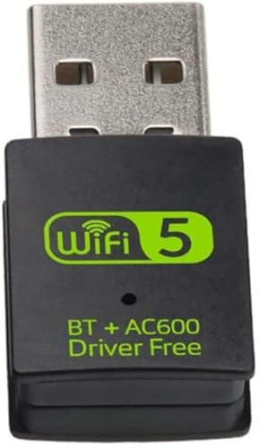 Adattatore USB WiFi Bluetooth, 600Mbps Dual Band 2.4/5Ghz Wireless Network Ricevitore Esterno, Mini Dongle WiFi per PC/Laptop/Desktop