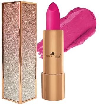Beauty Forever Semi Matte Lipstick with Vitamin E, Plumping and Long Lasting, 3.6gms (582 Hot Pink)