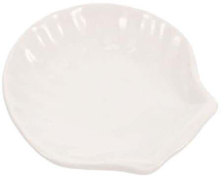 Luxshiny Shell Shaped Ceramic Seasoning Dish 3-Inch Small Soy Sauce Dipping Bowl and Snack Plate for Home Restaurant Use