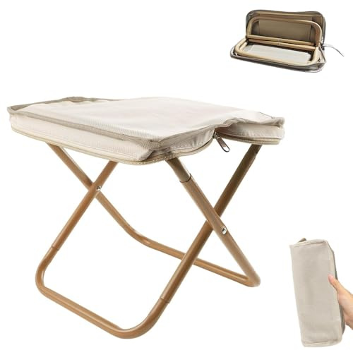 HuaMuDM 30 cm Camping Hocker Tragbarer Klapphocker,Leicht Sitz Falthocker,Klapphocker aus Aluminium und Textilene,für Reisen Wandern Angeln Grillen Strand (Großformat)
