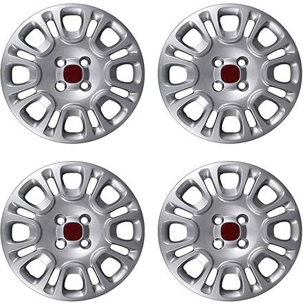 SET 4 COPRICERCHI COPPA RUOTA COPRIRUOTA BORCHIE CERCHIO Diametro 14 con adesivi Panda Specifiche per Panda modello 312 e 319 prodotte dal 2012 in poi - 756/14-14195