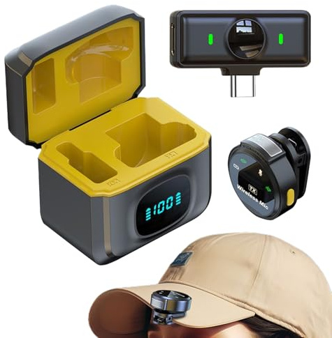 Générique Microphone ABS - canaux de Clip sans Fil de 2,32 Pouces | Mini- Portable Portable -FREECH pour Vlogs Livestream Music Recordings ou Videos médias Sociaux avec Un Terme 12h