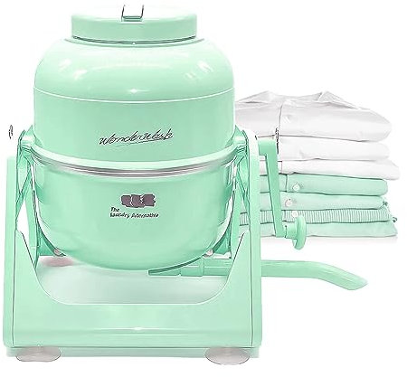WonderWash Machine à laver portable pour appartements et petits espaces, rondelle manuelle avec design rétro, pour nettoyer votre linge partout avec notre plan de travail, non électrique, petite