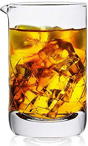 Crystal Cocktail Mixing Glass - 20 OZ Premium Bar Stir Glass, Professional Quality