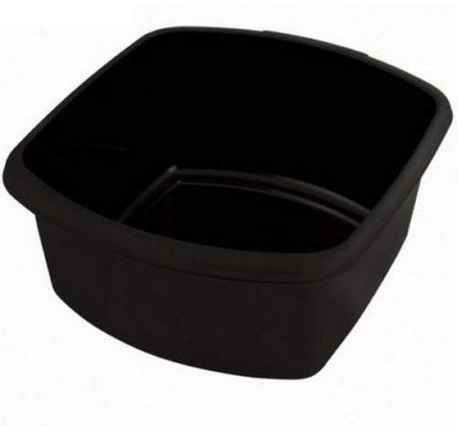 Large Or Small Plastic Rectangular Washing Up Bowl (Black, Small Rectangular Bowl)