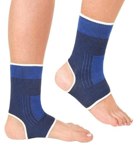 Juliyeh Ankle Support Compression Sleeve for Fitness, Injury Recovery, Joint Pain, Sprains & Sports, 1 Pair Ankle Sleeve for Men & Women, One Size