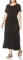 Amazon Essentials Women's Short-Sleeved Waisted Maxi Dress (Available in Plus Sizes), Black, XXL
