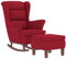vidaXL Schaukelsessel und Hocker mit Holzbeinen Weinrot Samt, Sessel mit Hocker, Relaxsessel, Relaxstuhl, Schaukelsessel, Relaxsessel mit Hocker