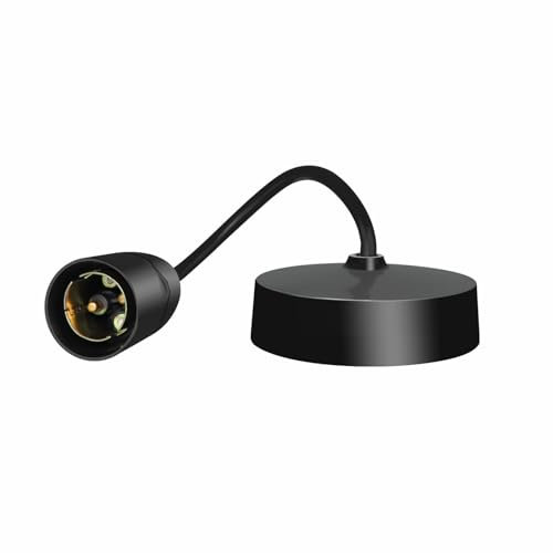 Caldarax Ceiling Pendant Light Fitting, B22 Lamp Holder, 6”(150mm), Black Plastic Light Bulb Holder, Ceiling Rose for Kitchen Island Living Room Bedroom Dinning Room Lightings