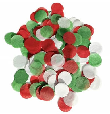 NyxSeat 3000 pezzi di coriandoli di compleanno, pezzi di carta rotonda colorati, decorazione per feste, palloncini per matrimoni, compleanni, (bianco, rosso, verde)
