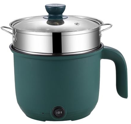 kowaku Mini Hot Pot, Elektrischer Reiskocher, Trockenschutz, Multifunktionale Elektrische Pfanne, Ramen Kocher für Suppe, Ramen Nudeln, Haferflocken, mit Dampfgarer
