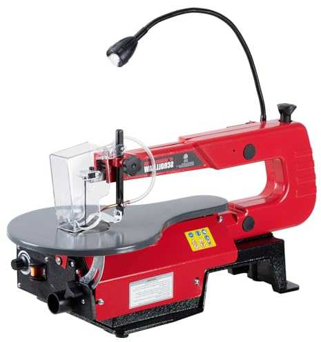 16-Inch Variable Speed Scroll Saw With Extra-Large Adjustable Tilting Work Table and Led Work Light - Perfect for Woodworking