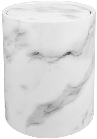 HOLIDYOYO 1pieza Papelera De Cocina De Imitación Mármol Tapa Oscilante Cubo De Para Baño y Diseño y