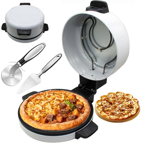 12 Inch Pizza Maker, 2000W Electric Pizza Oven With 2 accessories, Non Stick Surface, Dual Heating Elements, Indoor Pizza Oven Rapid Heating, For Pizzas, Arabic Bread, Quesadillas, Home