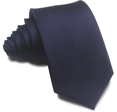 Men Ties, Luoqun88 Classic Men's Solid Satin Neck Tie, Premium Elegant Solid Color Necktie, Black Stylish Silk Tie, Formal Neckties for Men Formal Business Wedding Party Interview Wear Tie (Navy Blue)