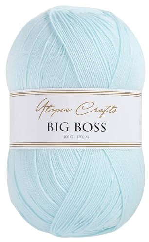 Utopia Crafts Big Boss 400g Knitting & Crochet Yarn 1200m (Baby Blue)