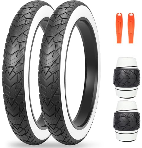 ZUKKA Pneu Fat Bike 26 x 4,0 pouces Pneu de vélo de montagne Fat Tire 26 pouces ETRTO 98-559 à rainures profondes robustes pliable de remplacement tout terrain, paroi blanche