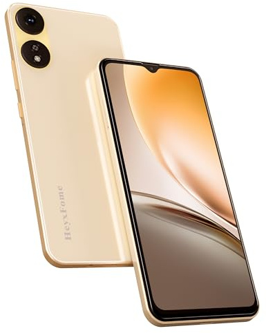 HeyxFome SIM-Free & Unlocked Mobile Phones 2025- Android 12, 6.5 Display Smartphone, 6(3+3)+16GB/256GB, Octa Core Smart Phone, 13MP Camera, 4G Dual SIM/Face Unlock/GPS UK (Bright Gold)