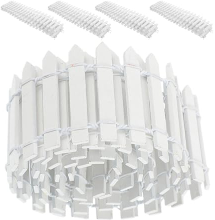 WEKADRIN Mini Recinzione in Legno Bianco da 5 Pezzi Recinzione da Giardino in Miniatura per Casa delle Bambole Accessori per Micro Paesaggi e Decorazioni da Giardino Fatato