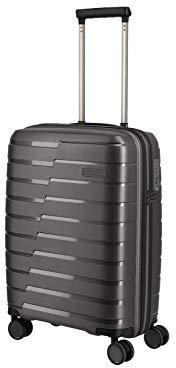travelite 4-Rad Handgepäck Koffer mit TSA Schloss erfüllt IATA-Bordgepäckmaß, Gepäck Serie AIR BASE: Funktionaler Hartschalen Trolley im coolen Look, 075347-04, 55 cm, 37 Liter, anthrazit (grau)