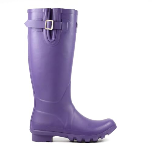 Lunar Womens/Ladies Largo Rubber Galoshes (9) (Purple)