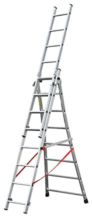 Echelle Transformable Pro 3 Plans 3x8 échelons 4,8m/5,7m en Aluminium Hailo Pro