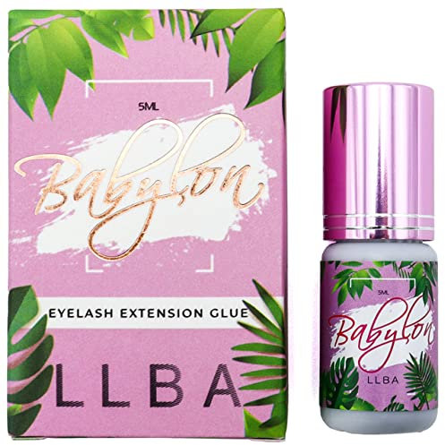 LLBA Eyelashes Glue for Professional - Clear & Black Adhesive | Multi Selctions for Drying Time 0.5-3 Sec | 0.17fl.oz - 5ml | Extra Strong Adhesive for Lash Extensions | Retention 7-8 Weeks (Babylon)