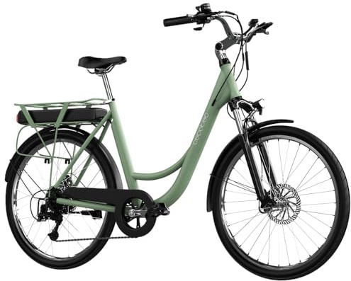 Cecotec Bicicleta Eléctrica de Ciudad Capital. 80 km de Autonomía, Batería 468 WH, Suspensión Delantera, Cambio Shimano de 6 Velocidades y Doble Disco de Freno