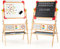 DREAMADE doppelseitige Kinder Staffelei aus Holz, Kinderstaffelei Kindertafel mit Papierrolle Whiteboard und Kreidetafel, inkl. Alphabet Marker Kreide Radiergummi