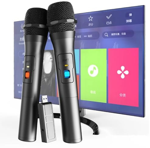 Cuifati VHF-Funkmikrofon, V16U 2-in-1-Universal-Handheld-Karaoke-Mikrofonlautsprecher mit USB-Empfänger, 164 Fuß Übertragungsreichweite, Tragbares Karaoke-Mikrofonsystem für Party-Meetings