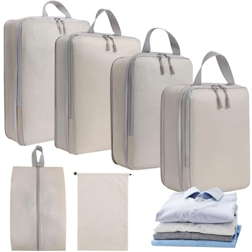 Tuxxjzm Cubi da imballaggio a compressione, borse organizer da viaggio impermeabili, cubi da imballaggio portatili, sacchetti per traslochi, palestra