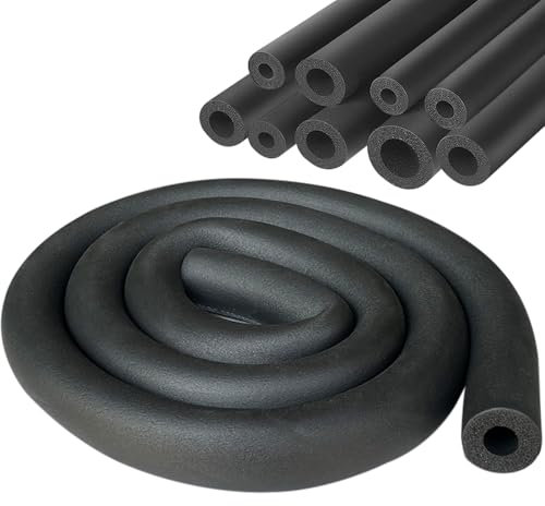 Rohrisolierung Schaumstoff Ø 6mm Rohrdämmung Isolierung Rohr Schwarz für Heizung Sanitär Heizungsrohr Kupferrohr 1.8m (Schwarz, 6mm)
