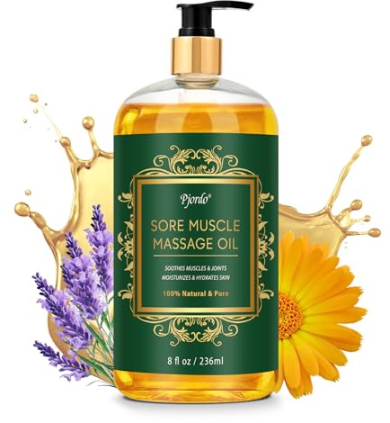 Pjordo 2 Pack Body Massage Oil for Massage Therapy, Sore Muscle Arnica Oil & Lavender Massage Oil for Pain Relief, Massage Relaxing Oil for Soothing Joint & Muscle, Mothers Day Gifts for Women Her