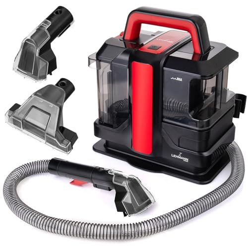 LEHMANN EasyWash Lavatappeti Portatile - Aspirapolvere Lava e Asciuga - Sistema a Doppio Serbatoio - Lava Tappezzeria, Tappeti, Moquette, Materassi e Pulisci Divani - Accessori Inclusi - 750 W