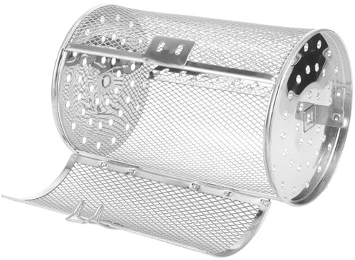 jojofuny Cesta Giratoria para Asar Horno Eléctrico de Acero Inoxidable Cesta para Verduras y Frutos Secos Accesorio para Barbacoa y Cocina Soporte Giratorio Incluido