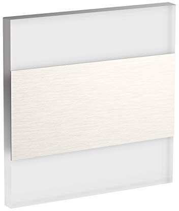 Conceptrun Premium LED Wandeinbauleuchte für Treppen, Möbel, Flur etc. Modell: WB7 warmweiß 12V DC Treppenlicht mit quadratischem Korpus aus Satinglas und Edelstahlfront