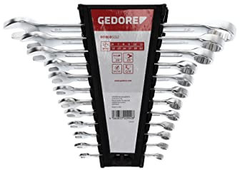 GEDORE red Ring-Maulschlüssel-Satz, 12-teilig, SW 6-22, Chrom-Vanadium-Stahl, Silber