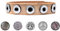 Quiges Damen Lederarmband mit 12mm Druckknöpfe/Chunks Beige Set 18-20cm