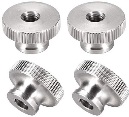 sourcing map Moleteadas Tuercas - M6 Redondo Perillas con Acero Inoxidable 304-4 Pcs